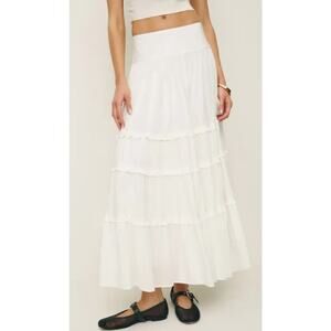 Reformation 'Evelina' White Skirt Size 0